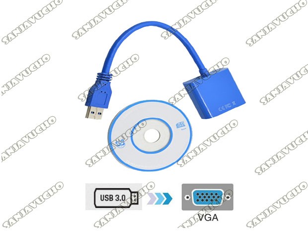 &u+ CONVERTIDOR VIDEO CABLE USB 3.0 A VGA (3059)